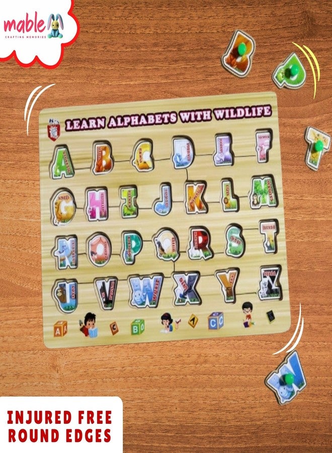 MABLE لعبة أحجية الحروف الأبجدية للأطفال من مابل | لوحة أحجية تعليمية من الورق المقوى | لعبة تعليمية مبكرة للأطفال الصغار من عمر سنتين فما فوق - Image 2